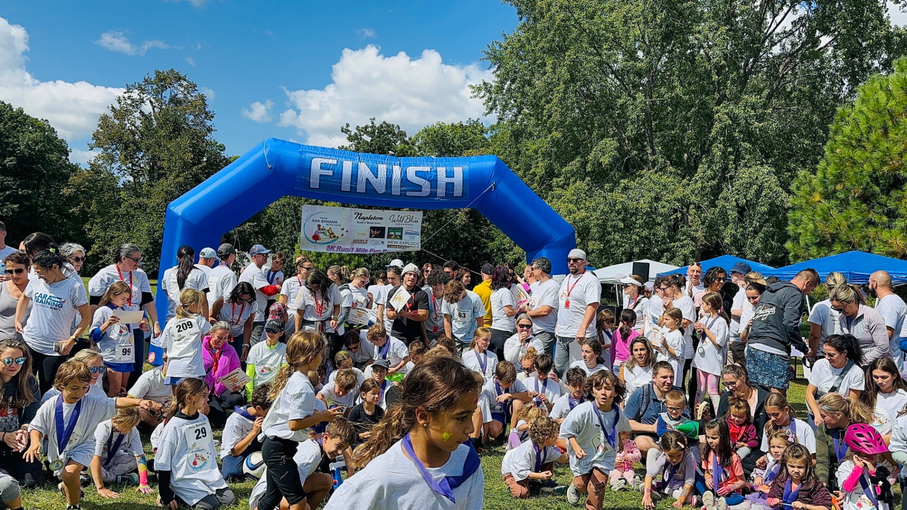 Participants posing together after the race
